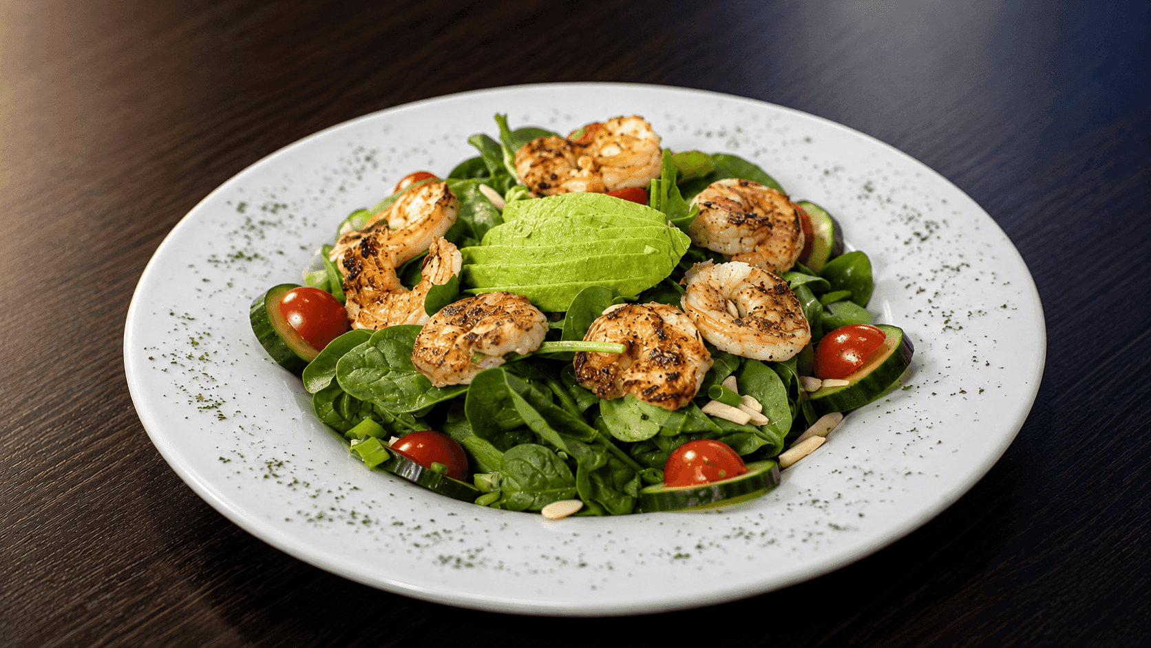 Shrimp avocado cucumber salad
