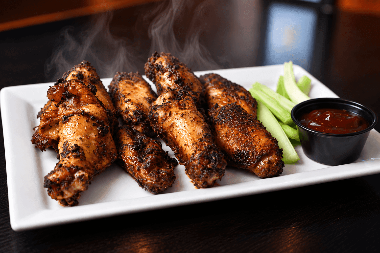 Wings smoked over apple and cherry woods