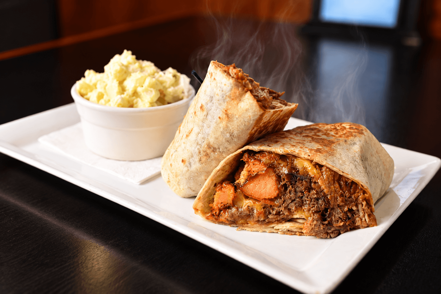 Texas BBQ wrap with brisket and pulled pork